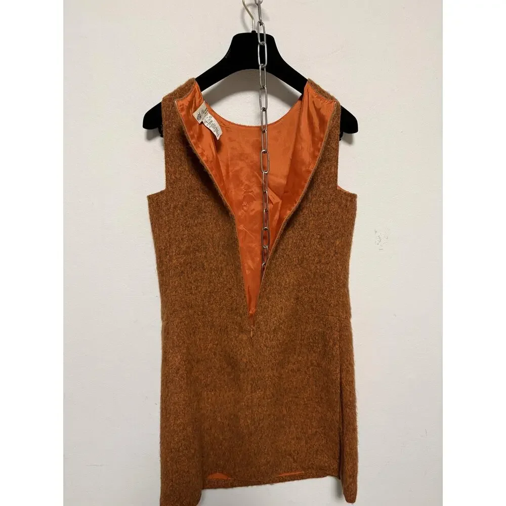 Blumarine Dress Womens IT 44 US 8 Brown Wool Blend Boucle Shift Made in Italy - Picture 3 of 14